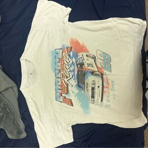 White Racing Graphic Kids T-Shirt